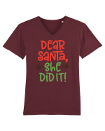Dear Santa She did it Tricou mânecă scurtă guler V Bărbat Presenter