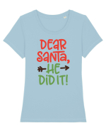 Dear Santa he did it Tricou mânecă scurtă guler larg fitted Damă Expresser