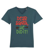 Dear Santa he did it Tricou mânecă scurtă guler V Bărbat Presenter