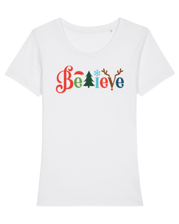 Believe Xmas Tree White