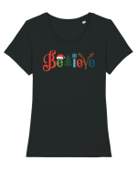 Believe Xmas Tree Tricou mânecă scurtă guler larg fitted Damă Expresser