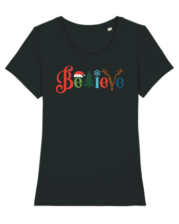 Believe Xmas Tree Black