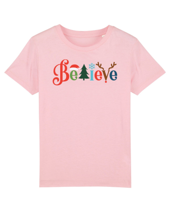 Believe Xmas Tree Cotton Pink