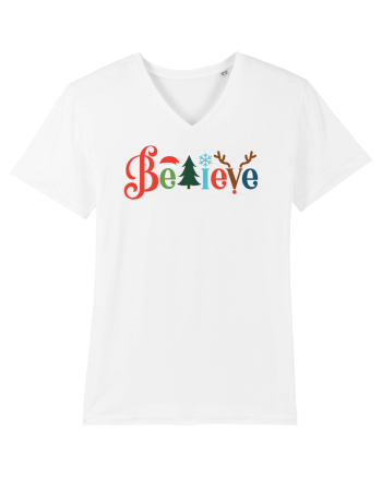 Believe Xmas Tree White