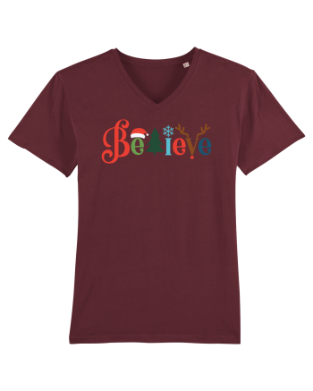 Believe Xmas Tree Burgundy