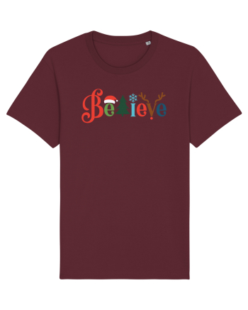 Believe Xmas Tree Burgundy