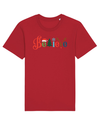 Believe Xmas Tree Red