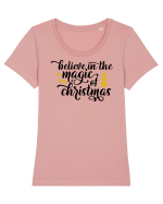Believe in the magic of Xmas Tricou mânecă scurtă guler larg fitted Damă Expresser