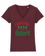 Christmas is a feeling Tricou mânecă scurtă guler V Damă Evoker