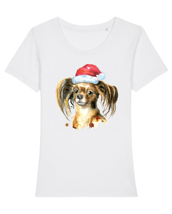 Cute Dog Santa Hat White