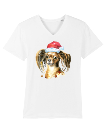 Cute Dog Santa Hat White