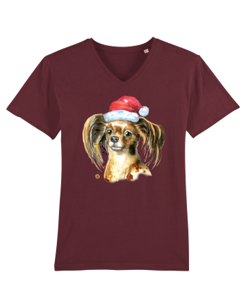 Cute Dog Santa Hat Burgundy