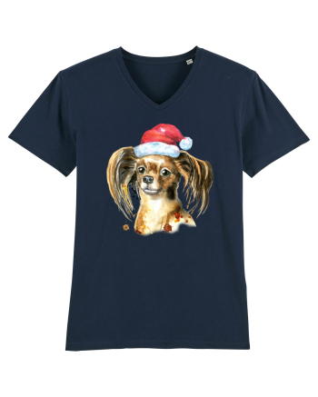 Cute Dog Santa Hat French Navy