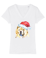 Chow Chow Santa Tricou mânecă scurtă guler V Damă Evoker