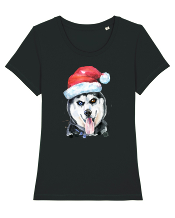 Husky Santa Hat Black