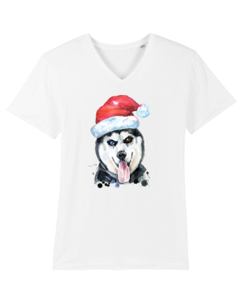 Husky Santa Hat White