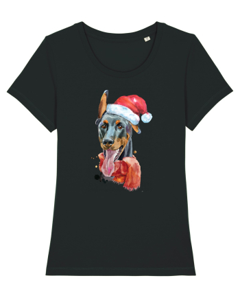 Doberman Santa Hat Black