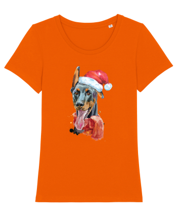 Doberman Santa Hat Bright Orange