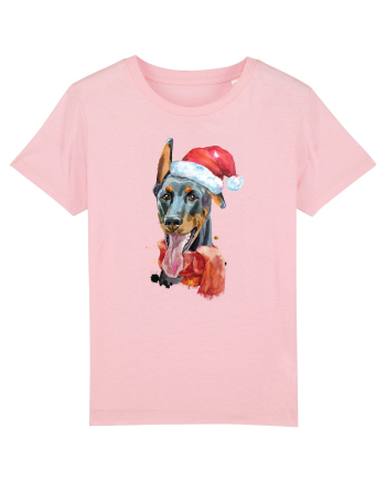 Doberman Santa Hat Cotton Pink