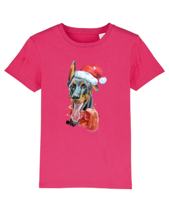 Doberman Santa Hat Raspberry