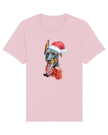 Doberman Santa Hat Cotton Pink