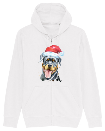 Rottweiler Santa Hat White