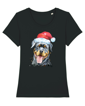 Rottweiler Santa Hat Black