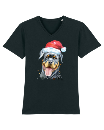 Rottweiler Santa Hat Black