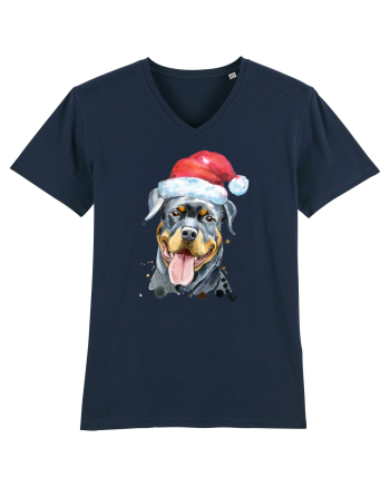 Rottweiler Santa Hat French Navy