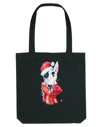Bullterrier Santa Hat Black