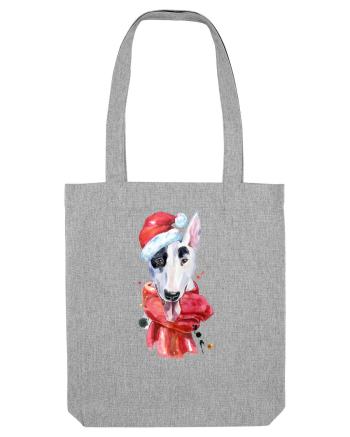 Bullterrier Santa Hat Heather Grey