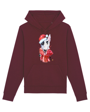 Bullterrier Santa Hat Burgundy