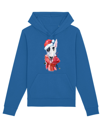 Bullterrier Santa Hat Royal Blue