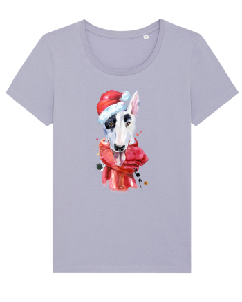 Bullterrier Santa Hat Lavender