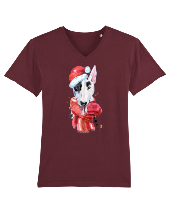 Bullterrier Santa Hat Burgundy