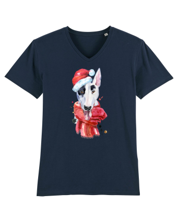 Bullterrier Santa Hat French Navy
