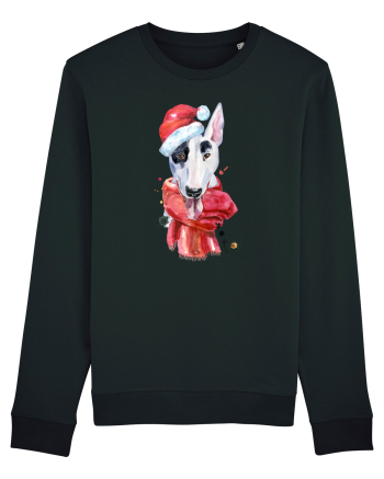 Bullterrier Santa Hat Black