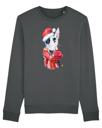Bullterrier Santa Hat Anthracite