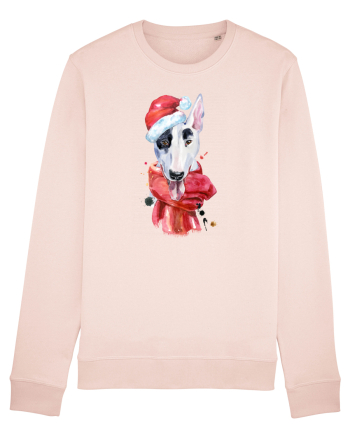 Bullterrier Santa Hat Candy Pink