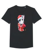 Bullterrier Santa Hat Tricou mânecă scurtă guler larg Bărbat Skater
