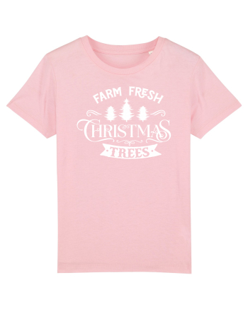 Farm Fresh Trees White Cotton Pink