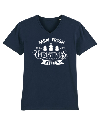 Farm Fresh Trees White French Navy
