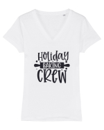 Holiday Baking Crew Black Tricou mânecă scurtă guler V Damă Evoker
