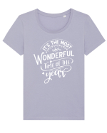 Its the most wonderful time White Tricou mânecă scurtă guler larg fitted Damă Expresser