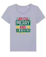 Joyful Merry and Blessed Tricou mânecă scurtă guler larg fitted Damă Expresser