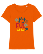 Joyful Love Tricou mânecă scurtă guler larg fitted Damă Expresser