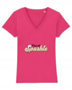 Sparkle Tricou mânecă scurtă guler V Damă Evoker