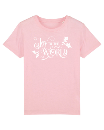 Joy to the World White Cotton Pink