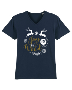 Joy to the World Black and Gold Tricou mânecă scurtă guler V Bărbat Presenter