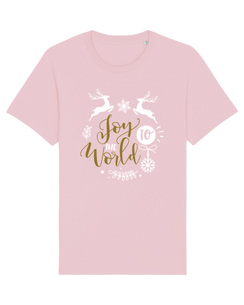 Joy to the World Black and Gold Cotton Pink